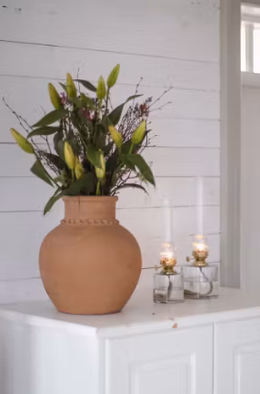 Fotogenlampa klarglas glas med räfflat rör