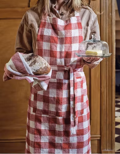 Förkläde klassiskt röd/rutigt