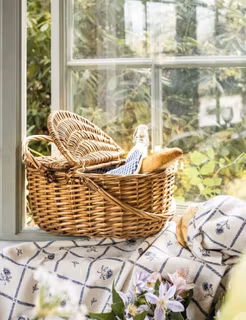 Picnickkorg med kylväska invändigt - blå