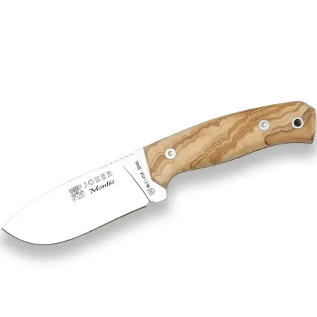 Joker Montes jaktkniv 10,5 cm – handgjord allroundkniv i olivträ med full tång
