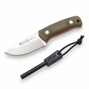 Joker micartaset – Erizo TS1 jaktkniv 7,5 cm och tändstål i micarta