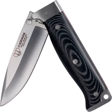 Cudeman MT-6 jaktfällkniv 11 cm – Böhler N695 & svart micarta