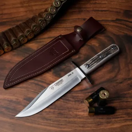 Cudeman JBK-II bowie kniv 20 cm blad – polerat hjorthorn, full tang