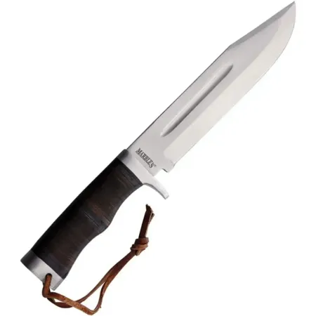 Marbles bowie kniv 20 cm blad – vildmarkskniv med staplat läderhandtag