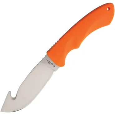 Rough Ryder jaktkniv med buköppnare 11 cm – orange gummigrepp och nylonslida