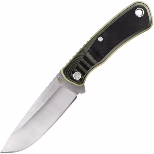 Gerber Downwind grönsvart Vildmarkskniv med tillhörande canvas slida
