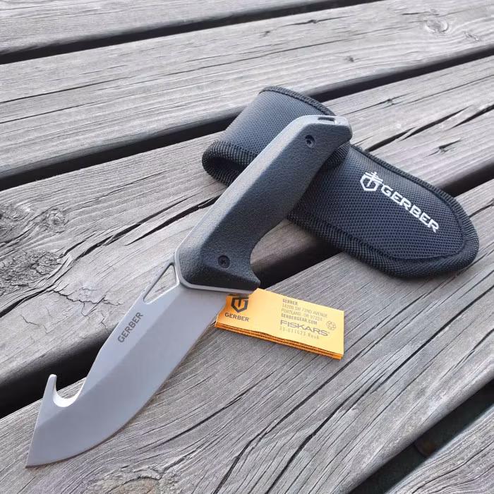 Fällbar Jaktkniv med buk öppnare Gerber Drop Point Folder