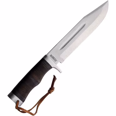 Marbles bowie kniv & vildmarkskniv 33 cm med staplat läderhandtag