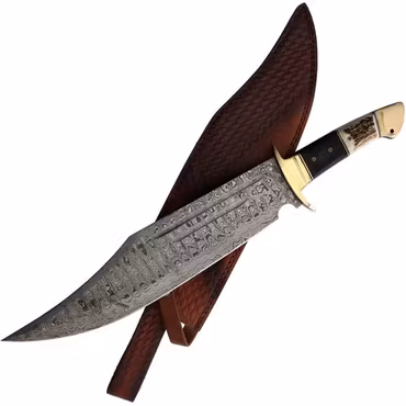 Rough Ryder enorm bowie kniv 54 cm i damaskusstål & stag
