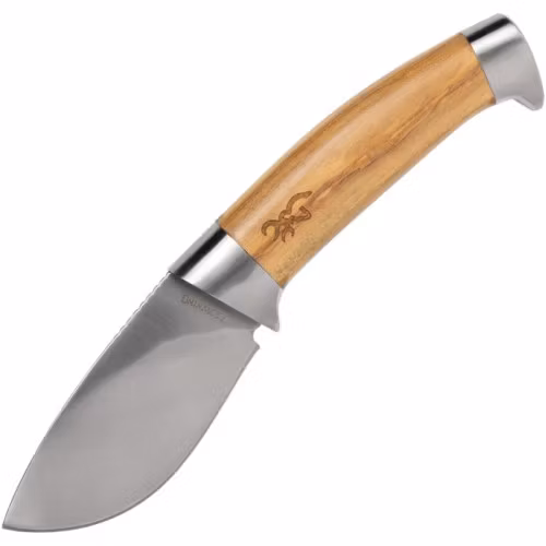 Jaktkniv med stor buk från browning handtag av naturträ.