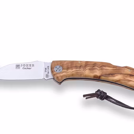 Joker Cocker fällkniv oliv wood med buk öppnare Gut Hook
