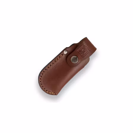 Joker Coker fällkniv oliv wood drop point med brun läder slida