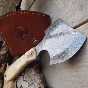 Marbles Damaskus Yxa | Kompakt jakt- & friluftsyxa med benhandtag