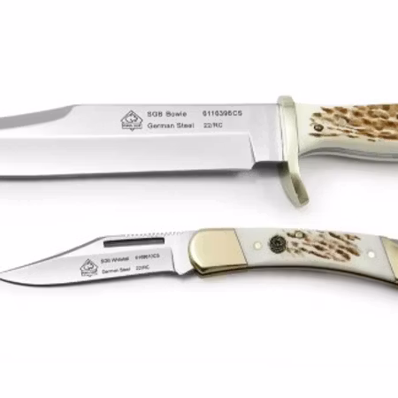 Puma SGB Bowie / Whitetail – robust Bowiekniv med POM Commando Stag-handtag