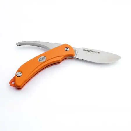 EKA SwedBlade G6 Orange – jaktkniv 9,5 cm med buköppnare, isärtagbar