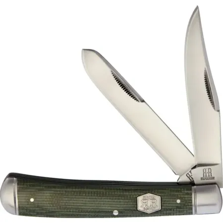 Rough Ryder Trapper fickkniv 8 cm – grön micarta och 440A-stål