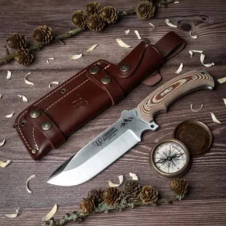Cudeman Entresierras 155-X Friluftskniv 15,5 cm – Fulltånge och brun micarta