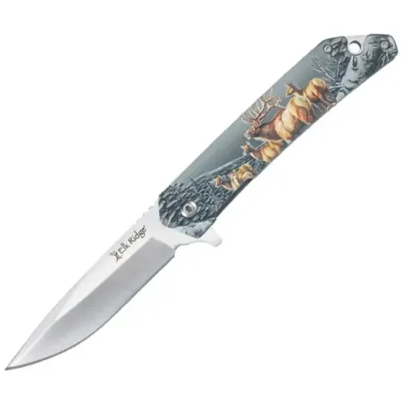 Elk Ridge fällkniv 9 cm med rådjursmotiv – rostfritt 3Cr13MoV
