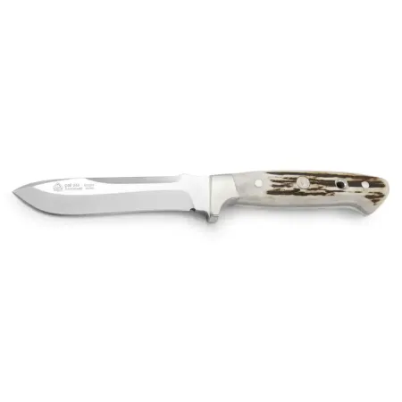 PUMA IP Pal 240 jaktkniv 10,8 cm – fast blad i 440C (1.4125), äkta hjorthorn & sadelläderslida