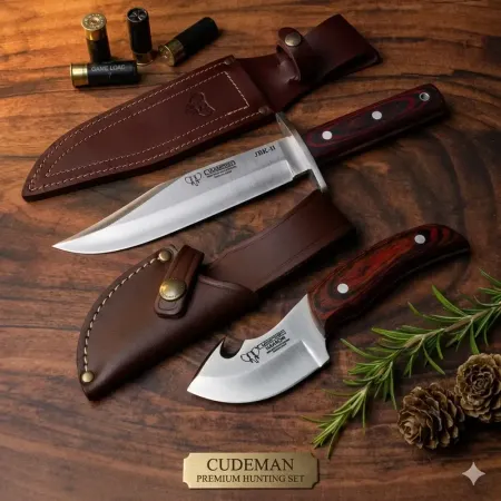 Cudeman 2-pack jaktknivar – Haakon med buköppnare 7 cm + bowiekniv 107-R