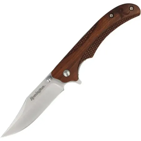 Remington jaktfällkniv 8 cm – trähandtag, lockback & bältesclip