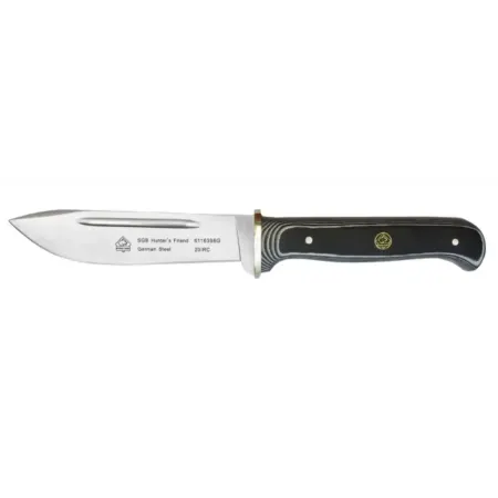 PUMA SGB Hunter's Friend jaktkniv 11,9 cm – svart G10, drop point, mässing