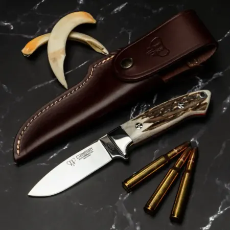 Cudeman Akeley Jaktkniv 10 cm – Hjorthorn och Böhler N690Co