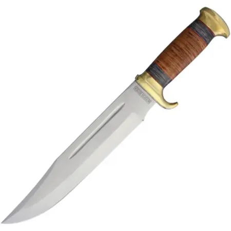 Rough Ryder bowiekniv 43 cm – 28 cm blad, läder och pakkawood
