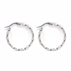 Ringörhängen med tvinnad form 40 mm