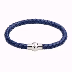 Blått flätat armband med magnetlås