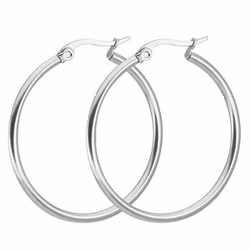 Smala silverfärgade creoler 2x10 mm
