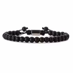 Armband med mattsvarta naturstenar