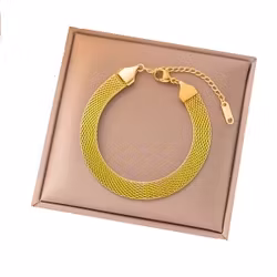 Stilrent mesh-armband i guldfärgat rostfritt stål 16–21 cm