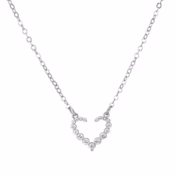 Halsband med hjärthänge i gnistrande silverfärg