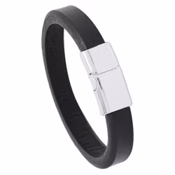 Svart armband med silverlås