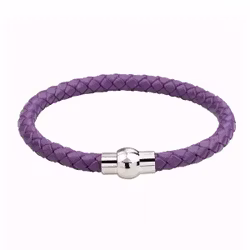 Lila flätat armband med magnetlås
