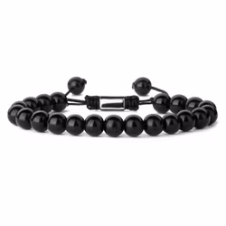 Armband med blanka svarta naturstenar