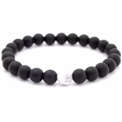 Svart armband med vit accentsten