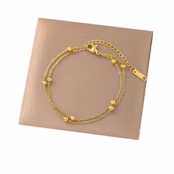 Dubbellänkat armband med kulor