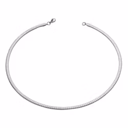 Silverfärgat ormkedje-halsband 4 mm