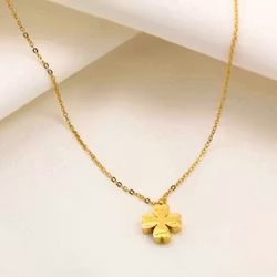 Halsband med fyrklöver i guld