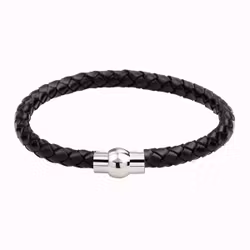 Svart flätat armband med magnetlås