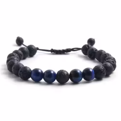 Armband i lavasten och mattsvart onyx
