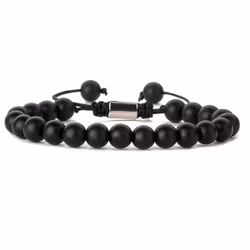 Armband med mattsvarta naturstenar