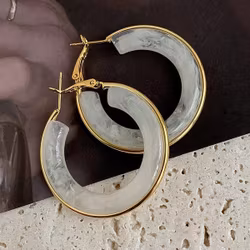 Guldcreoler med vit syntet – 42 mm