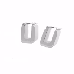 Rektangulära silvercreoler 25 mm