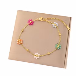 Armband med färgglada blommor