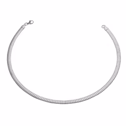 Silverfärgat ormkedje-halsband 6 mm
