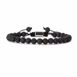 Armband med vulkansten 6 mm