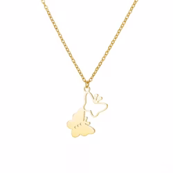 Halsband med fjärilar i guld